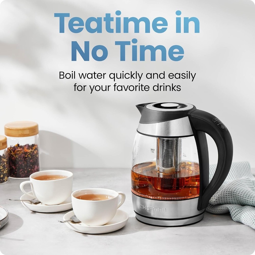 Premium Electric Kettle with Temperature Control & Removable Tea Infuser, 1.8L=