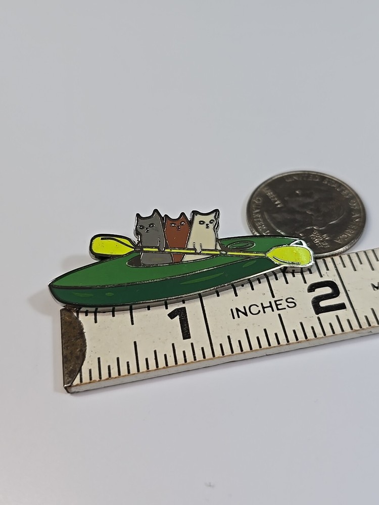 Kittens In A Green Kayak Lapel Pin Exploding Kittens