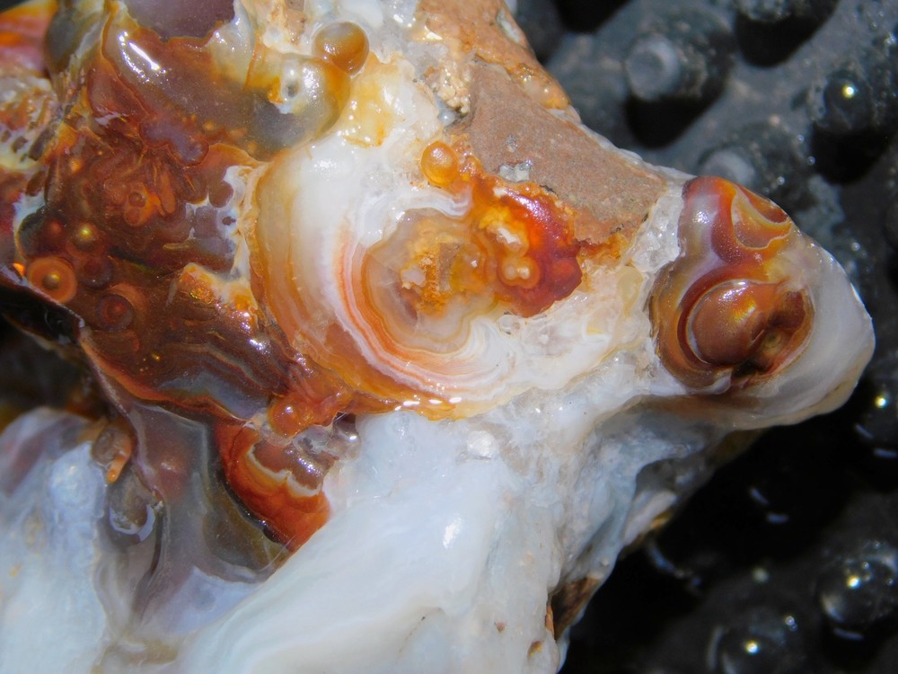 botryoidal Aguascalientes Fire Agate lapidary cabbing rough chunk Mexico 42 gram