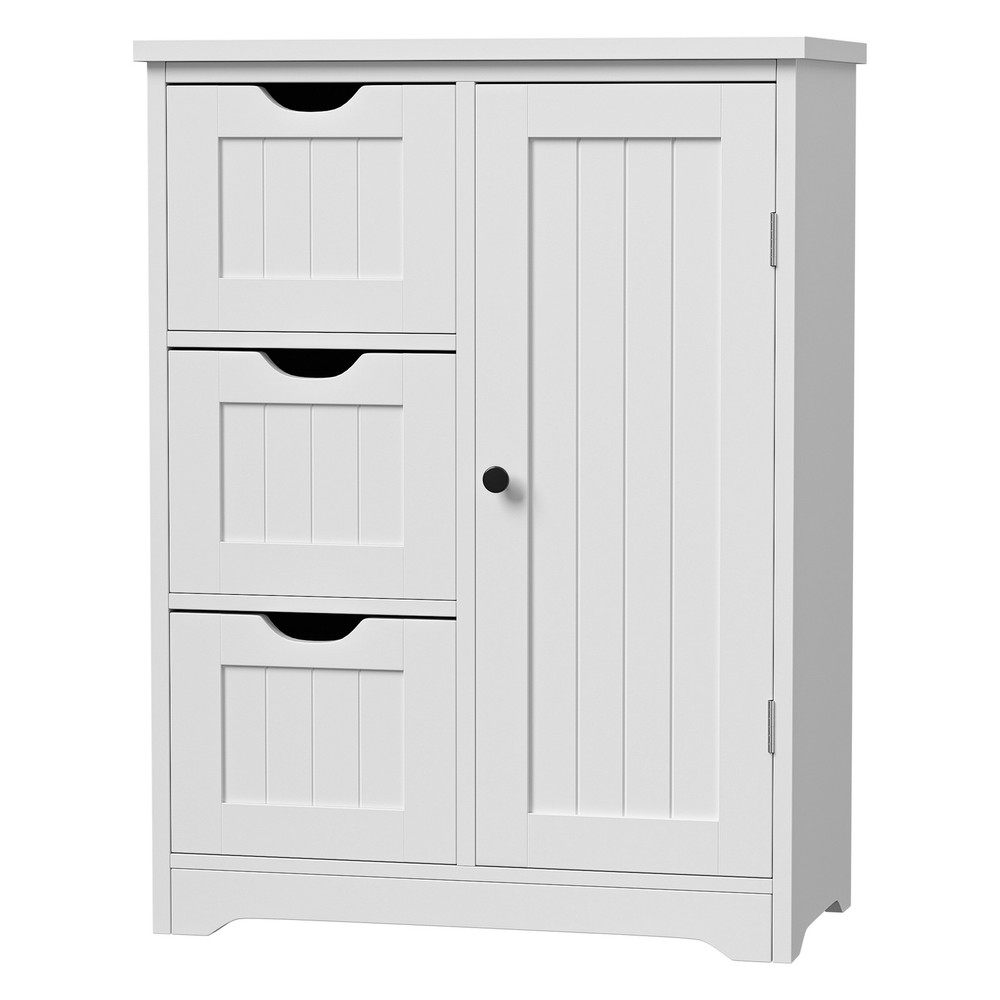 Bathroom Floor Cabinet with Drawer & Adjustable Shelf Kitchen Cupboard Storage