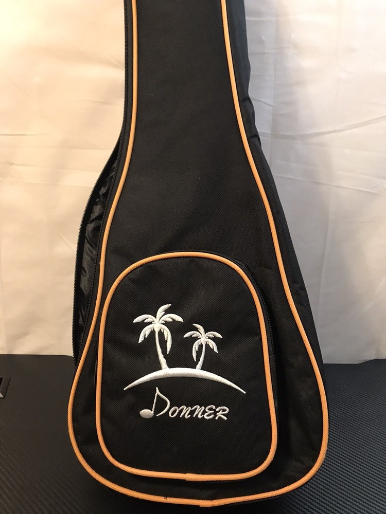 Donner Black Ukulele Soft Carrying Case with Adjustable Straps