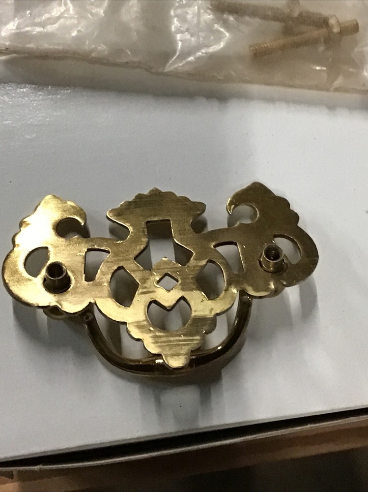 2” Boring Solid Brass Period Bail Handle with Pierced Backplate