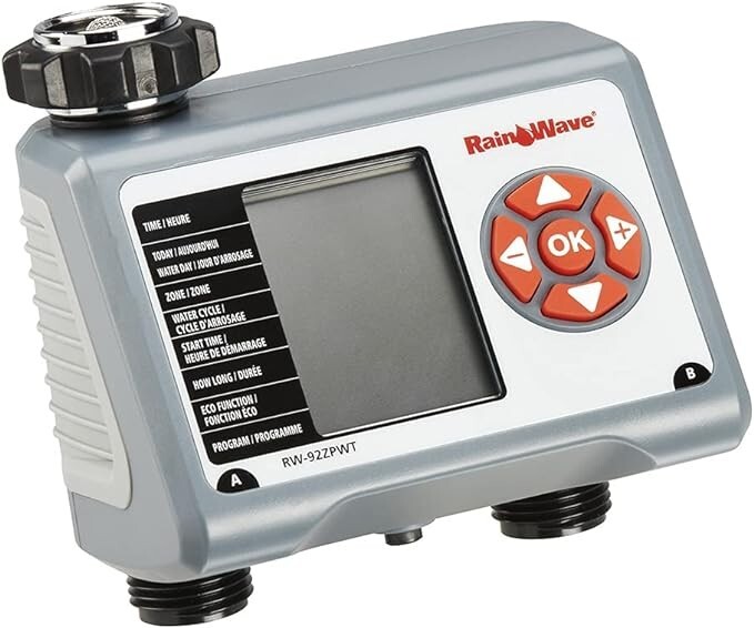 Rainwave 2-Zone Programmable Electronic Water Timer Rain Wave RW-92ZPWT