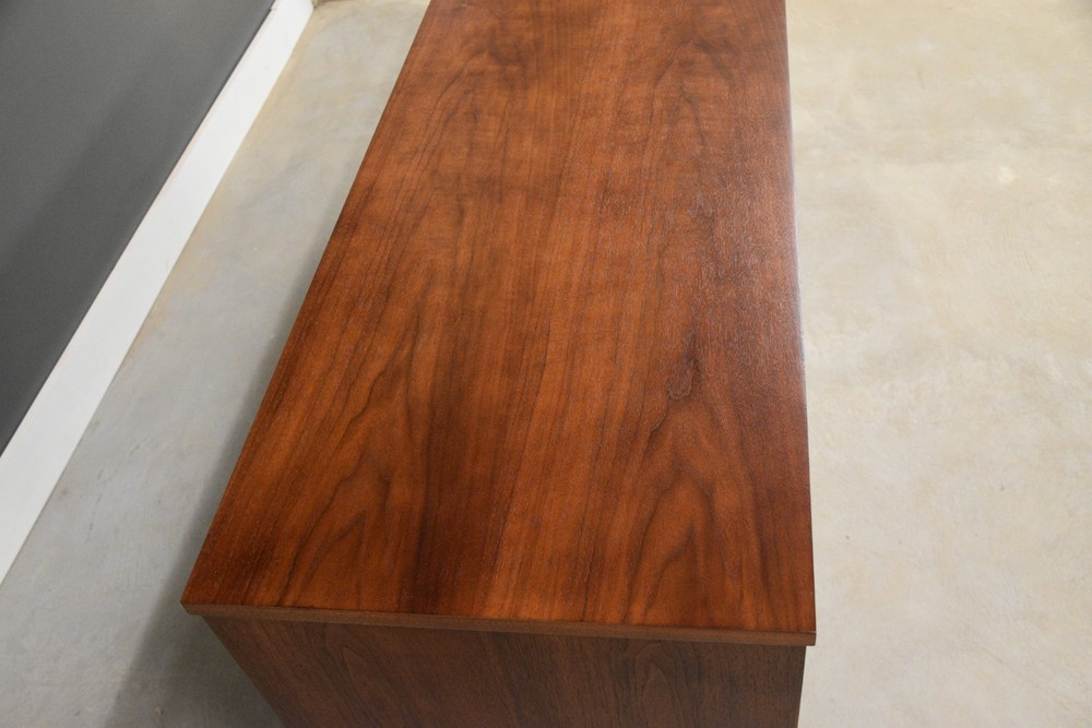 Refinished Walnut 72” Sideboard Credenza by Henredon Heritage