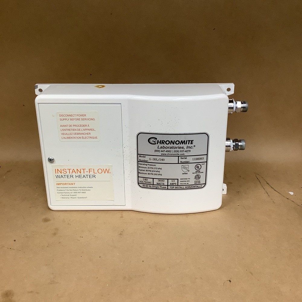 Chronomite S-30L/240-W Instant Electric Tankless Hot Water Heater 220/240VAC