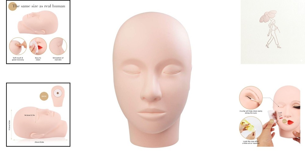 Lash Mannequin Head for Makeup & Eyelash Extension Practice - Soft Touch