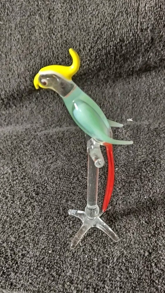 Glass Parrot Figurine