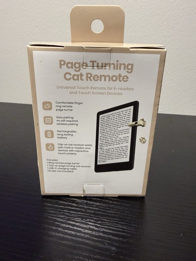 GEMS Universal E-Reader Finger Remote Brown Spots Cat USB-C Motion Controller