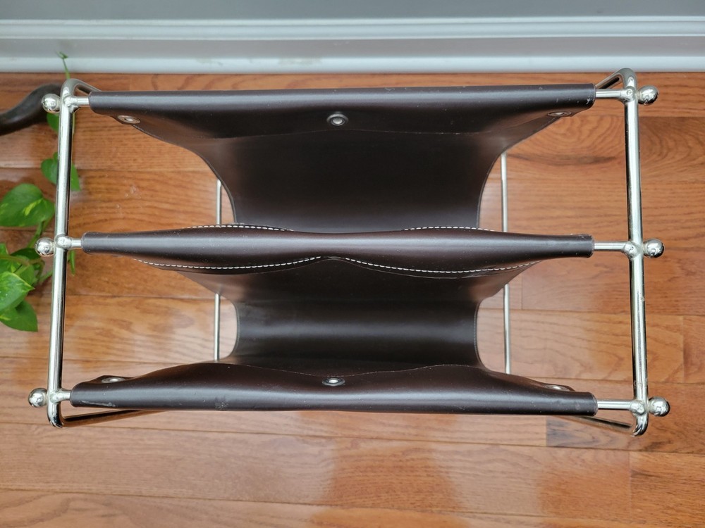 MCM Jacques Adnet-style sling-style magazine holder