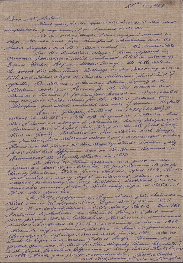 JAMES SMILLIE - AUTOGRAPH LETTER SIGNED