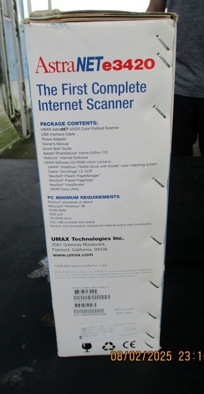 UMAX ASTRA NET E3420 FIRST COMPLETE INTERNET SCANNER--NEW IN BOX!!!!!!