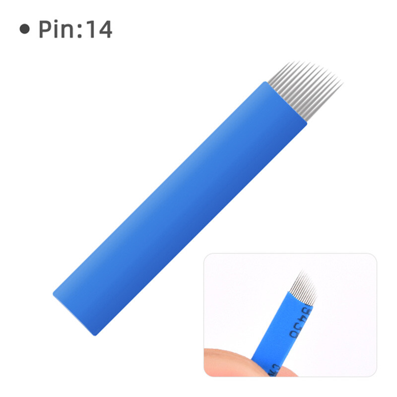 14F Microblading Blades Tattoo Needles Permanent Makeup Manual Eyebrow Blades