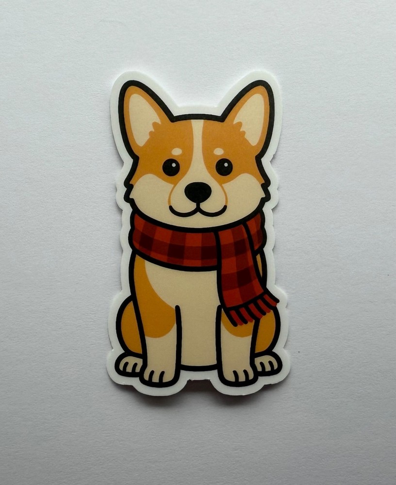 Corgi in Scarf Sticker