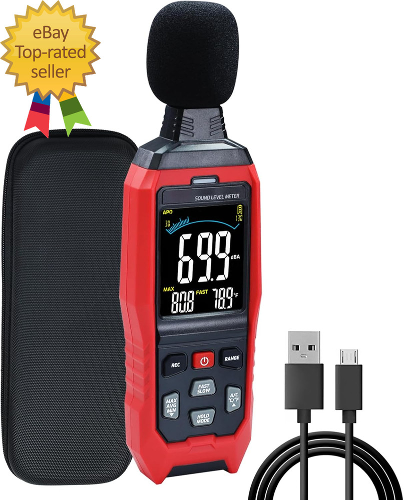 Sound Level Meter Data Logger Decibel Meter with Record Function Portable Noise