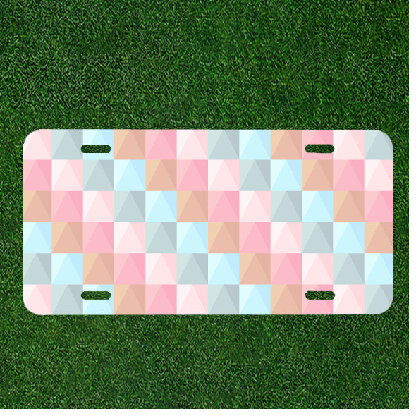 Custom Personalized Car License Plate With Abstract Pattern Background Pastel