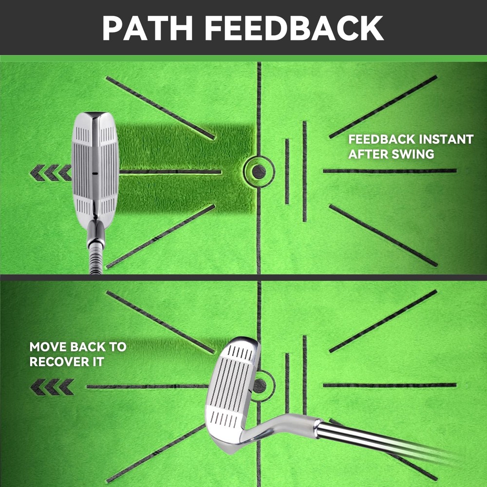 Golf Hitting Mat, Golf Training Mat for Swing Path Feedback Detection Batting...