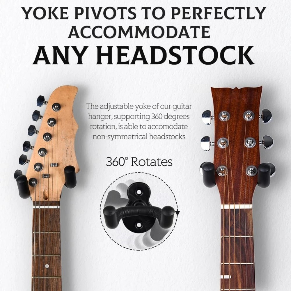 2Pcs Guitar Hangers Rack Adjustable Instrument Display Wall Mount Holder Hook US
