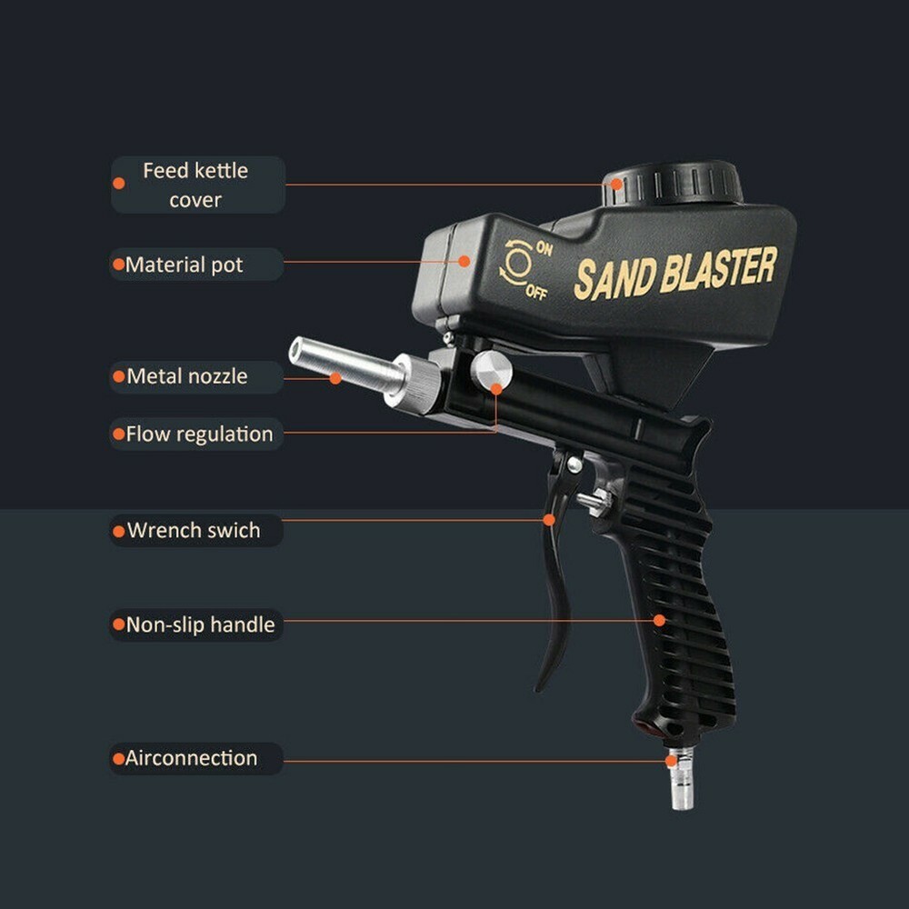 Portable Handheld Small Air Sandblasting Spray Machine Gravity Sand Blaster Tool