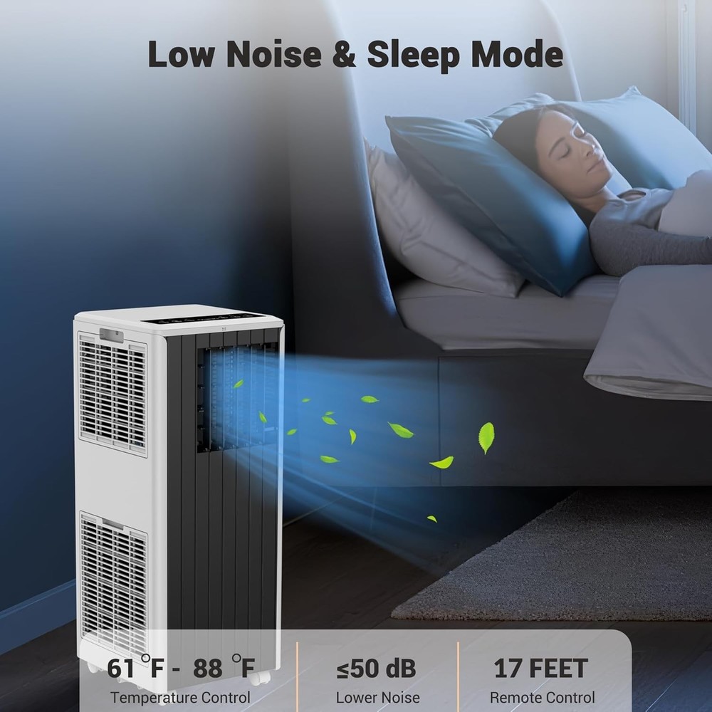 14,000 BTU Portable Air Conditioner with Built-In Dehumidifier Up to 750 Sq Ft