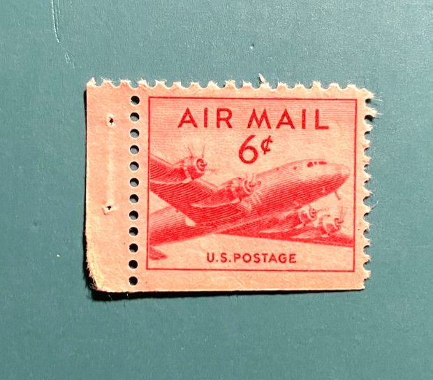 US Airmail Stamp 1949 6-cent "DC-4 Skymaster" Scott C39 MNH