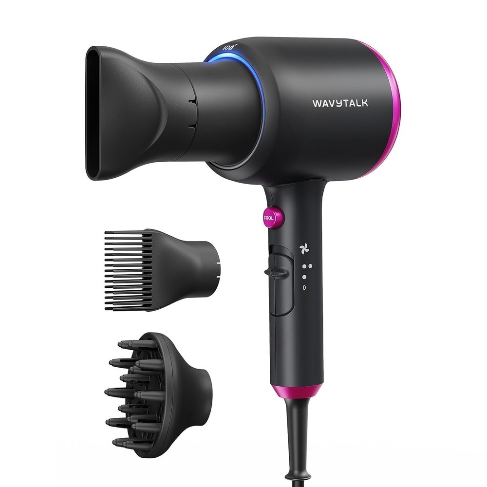 Lightweight and Quiet Ionic Hair Dryer - 1875W with Customizable Settings