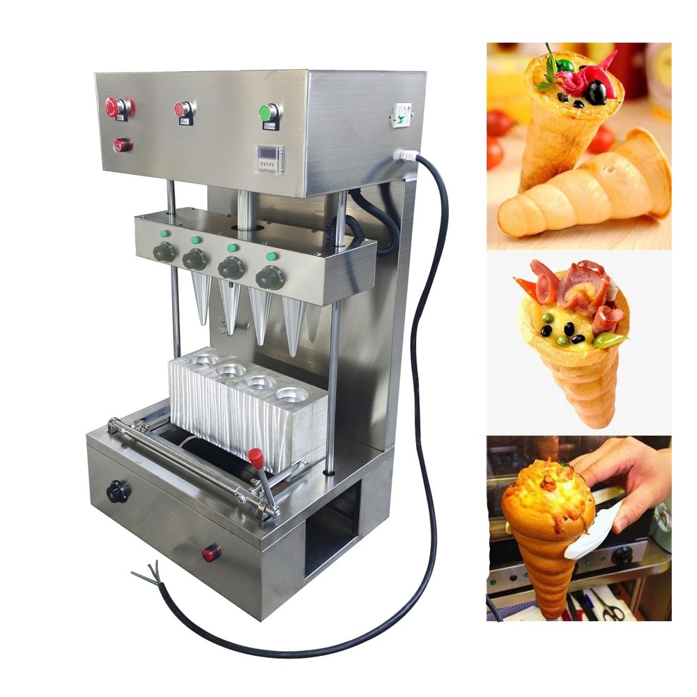 Commercial Pizza Cone Forming Machine 4 Threaded Dies Handheld Pizza Base Maker