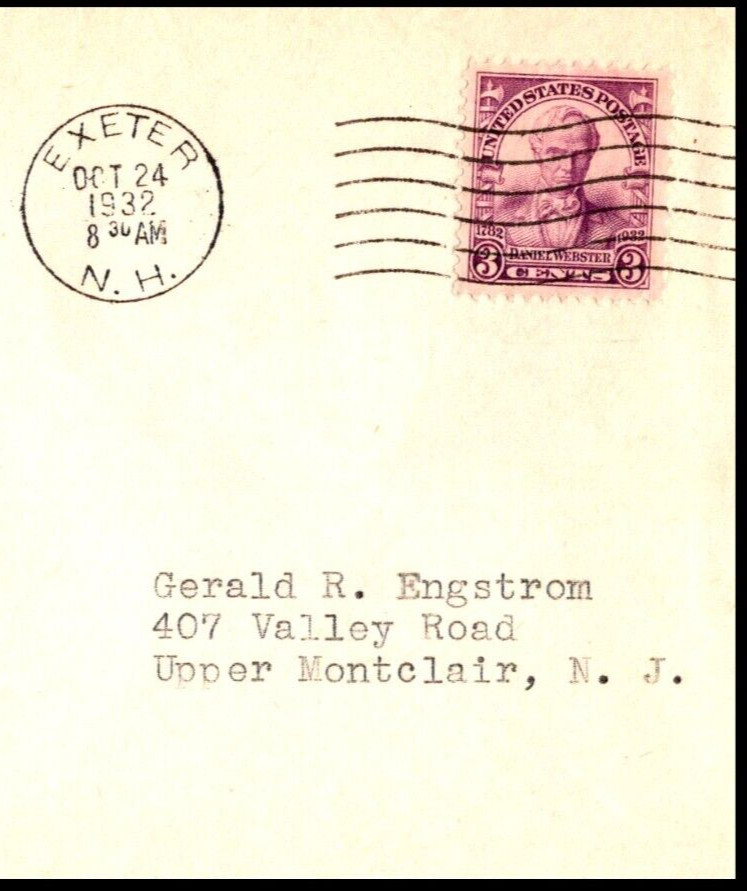725-9 Daniel Webster FDC, Harry Ioor Cachet, Open flap, Type Address