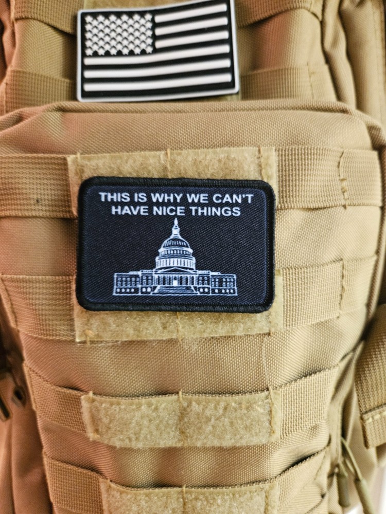 This is why we can't have nice things government 2"x3" hook & loop backing patch
