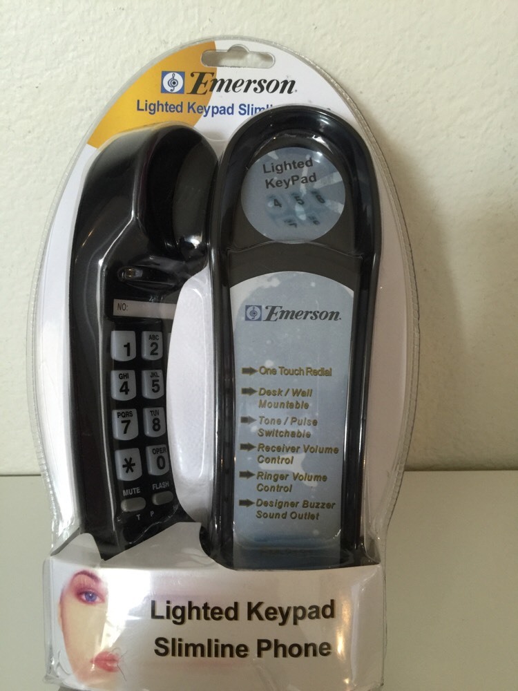 Emerson EM-2131 Slimline Phone Black Lighted Keypad