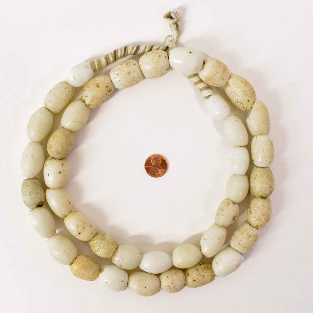 Bohemian White Trade Beads 41 Inch