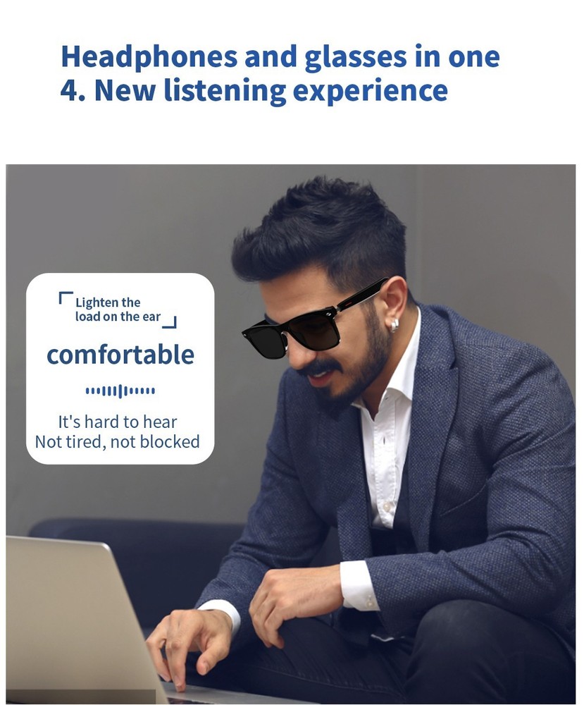Smart Sunglasses Men Bluetooth Audio Call Music With Remote Photography Function