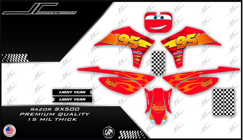 Razor SX500 graphics kit decals THICK AND HIGH GLOSS