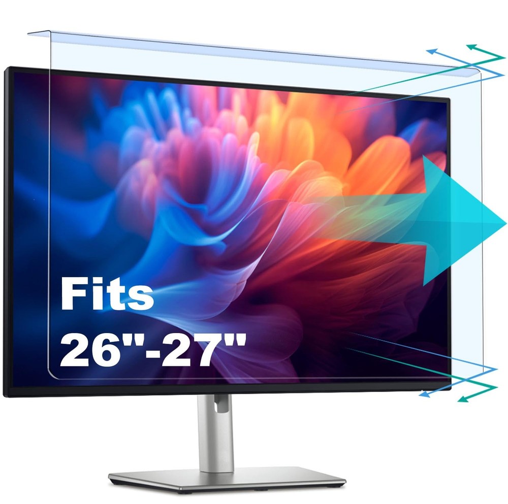 Anti-Blue Light & Anti-Scratch Screen Protector Shield for 27 Inches Desktop ...