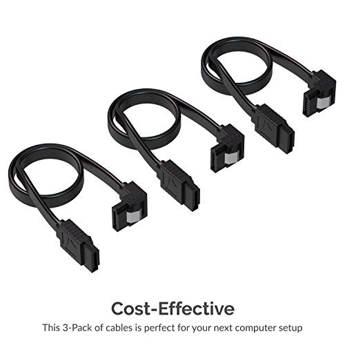 SATA III (6 Gbit/s) Data Cable with Locking Latch for Right Angle Black