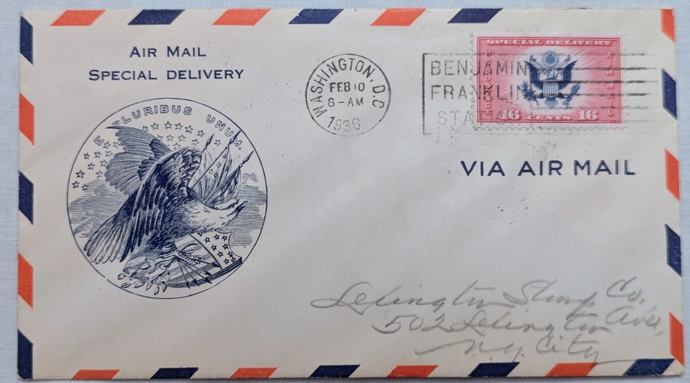 FDC  Sc # CE2 - Grandy Cachet - Air Post -  2/10/1936