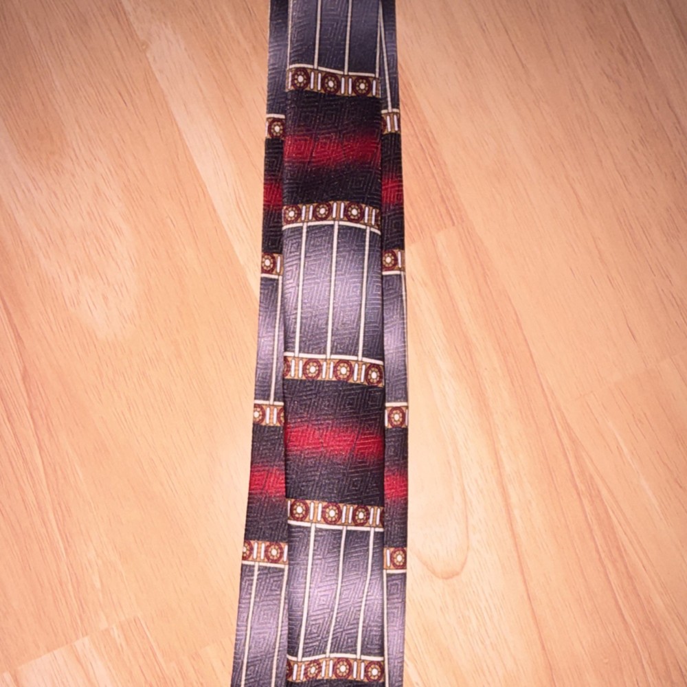 Basic Image Polyester Tie Red Gray Black Beige Geometric Pattern Men's Classic