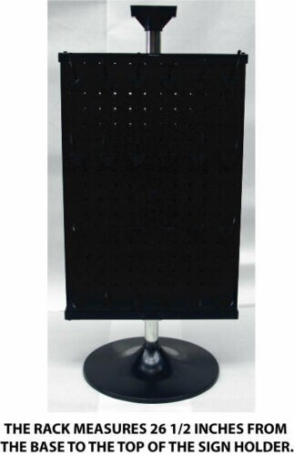 2 Sided Plastic Black Counter Top Peg Board Spinner Rack Display with Hooks