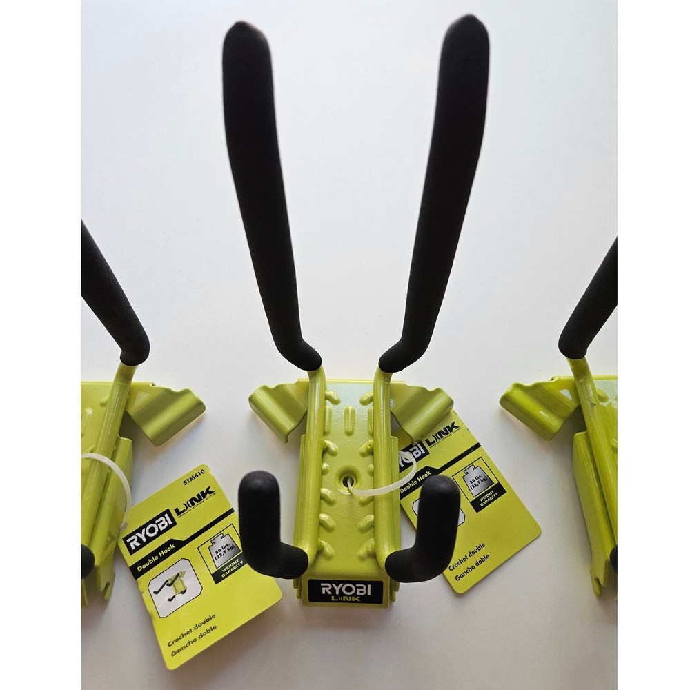 3 Pack RYOBI LINK Double Hook - Model # STM810 - Tool Storage & Organization