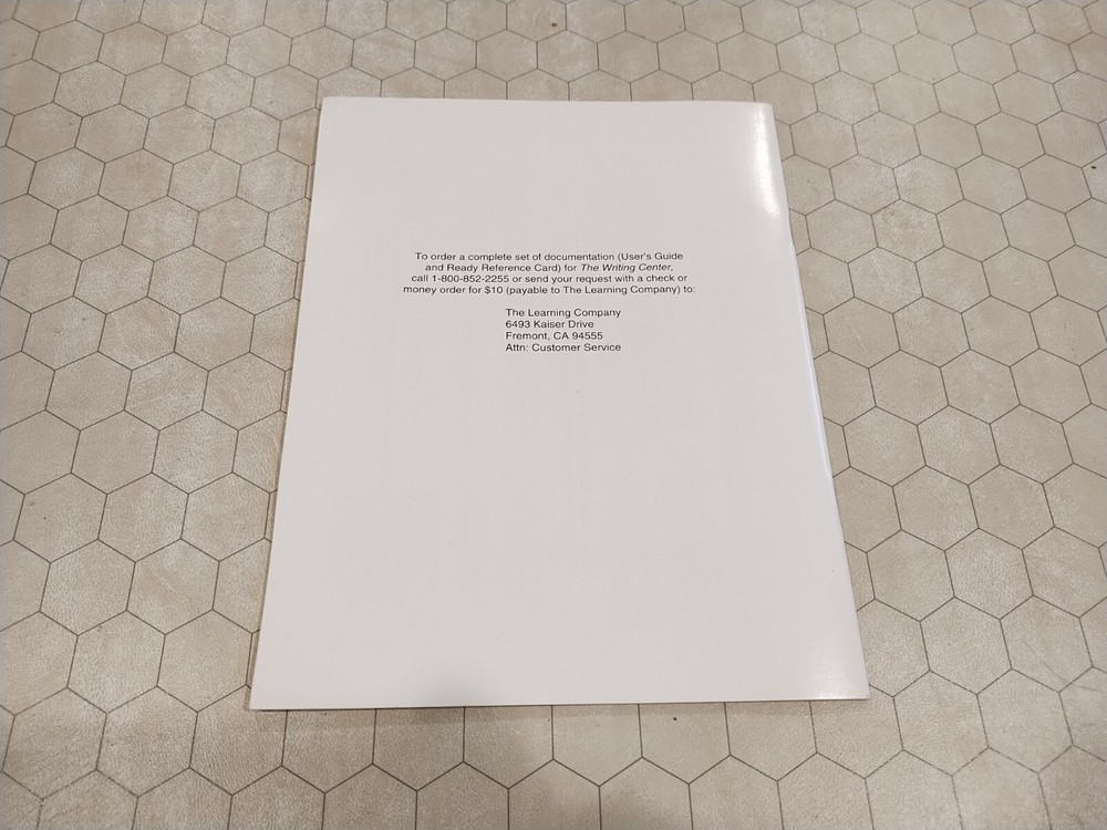 The Learning Company: The Writing Center Quick Reference, 1994, Apple Macintosh