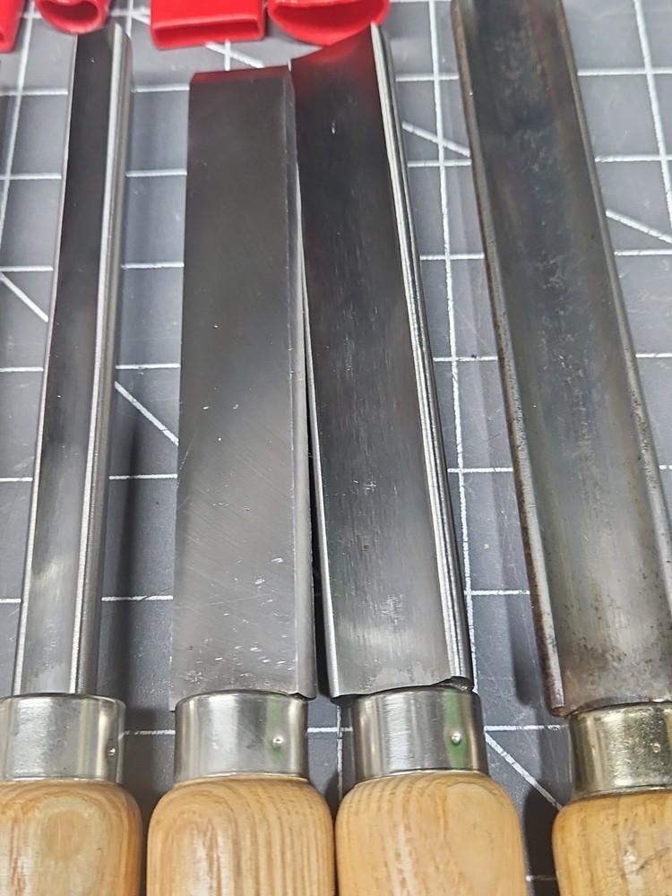 6 Shop Smith Woodturning Tools Chisel Skew Gouges Parting Round Nose (B)