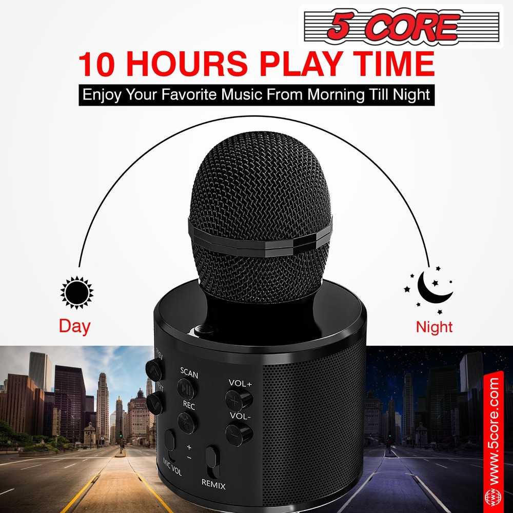 5Core Wireless Karaoke Microphone Bluetooth Mic Portable Handheld Microfonos