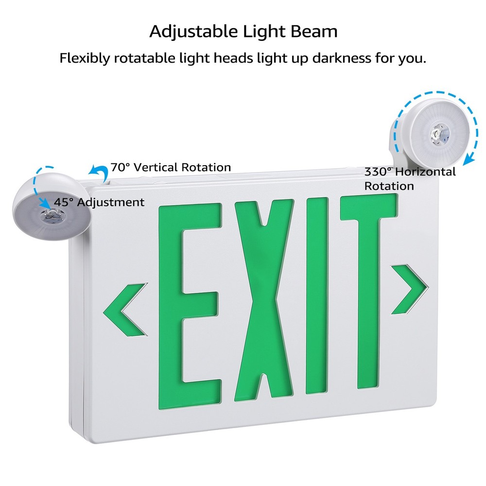 4 Pack LED Exit Sign Emergency Light, Compact Combo UL924, Battery Backup