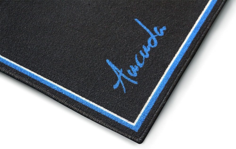 Aucuda Drum Rug 4x4ft Mat Outdoor, 4' x (Rectangular), Blue Borders