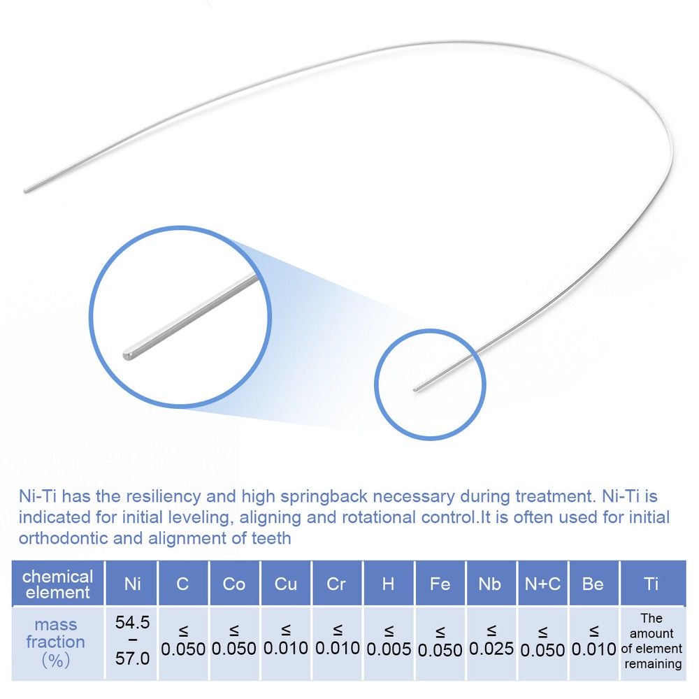 AZDENT Dental Ortho Super Elastic Rectangular Arch Wire Niti Ovoid upper/Lower