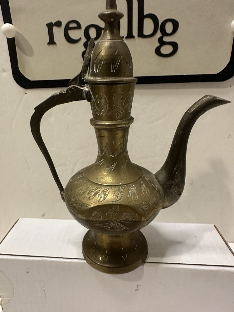 Vintage Solid Brass Lidded Ewer Lamp 1960 (T)...