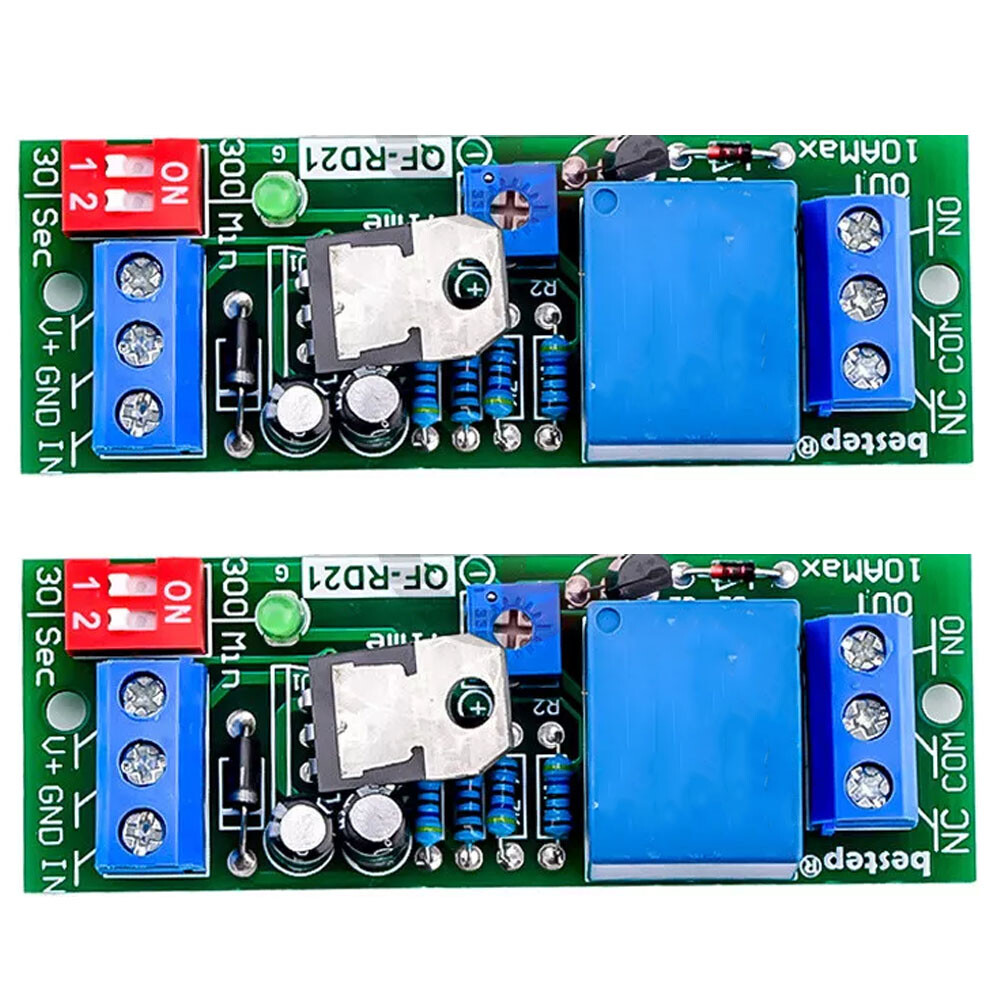2x DC12V Adjustable Time Delay Timing Timer Relay Switch Turn ON/OFF Modules USA