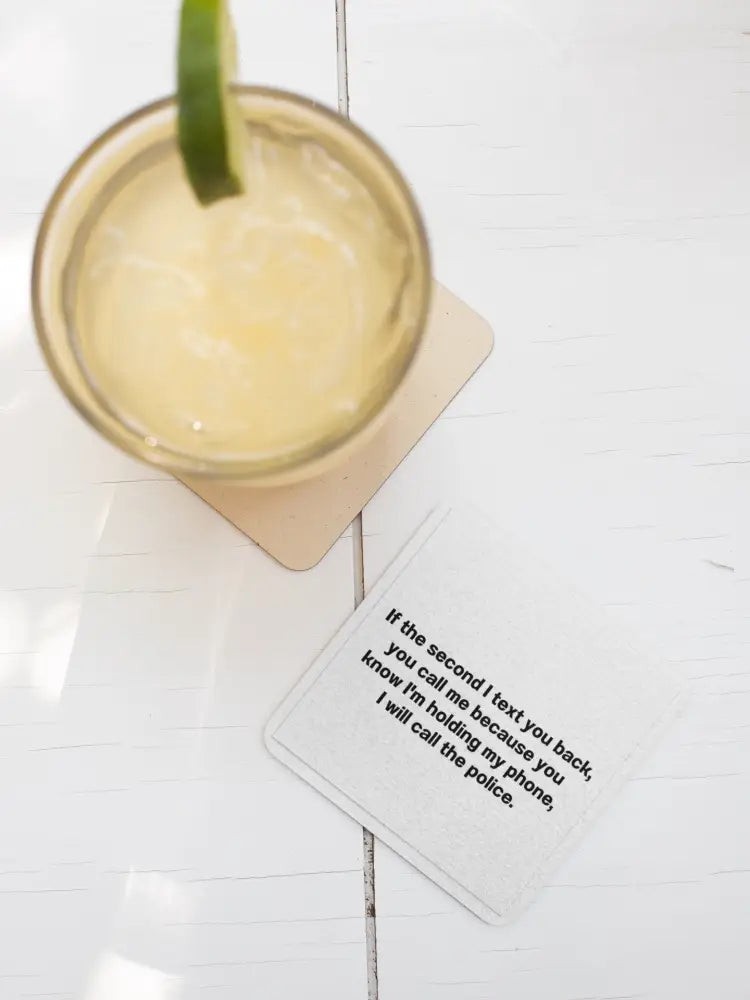 Handmade Coaster: Text, Don’t Terrorize