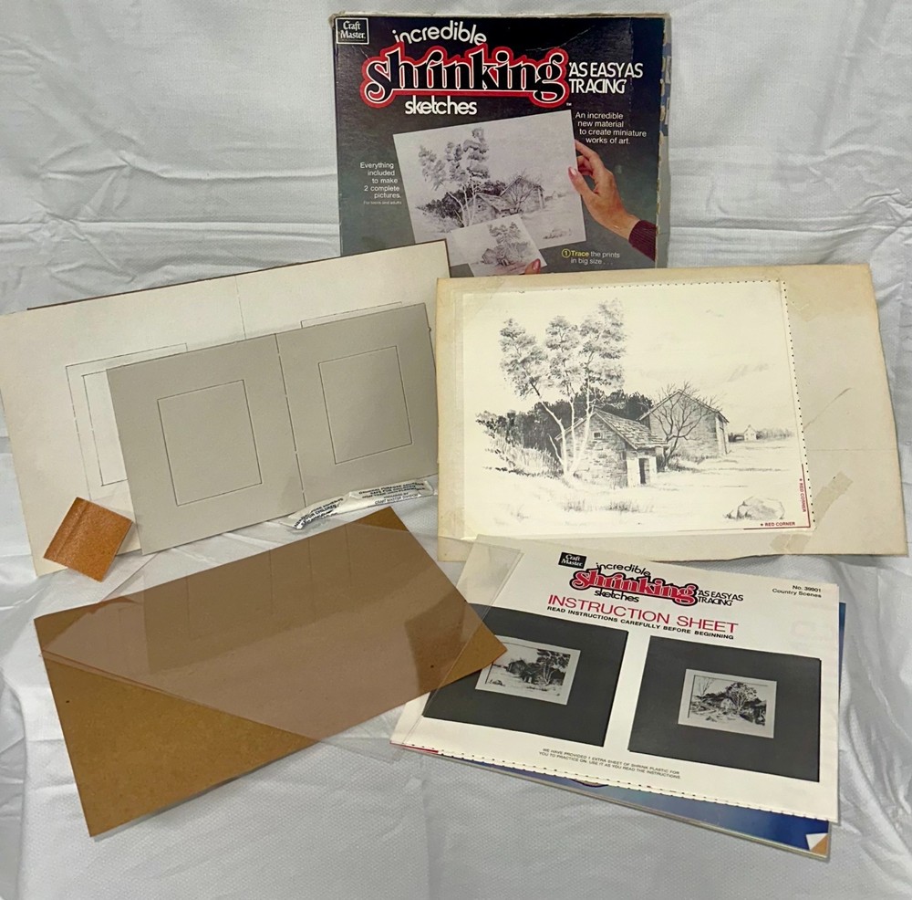 1970s Craft Master Incredible Shrinking Sketches Art Kit – Complete Set
