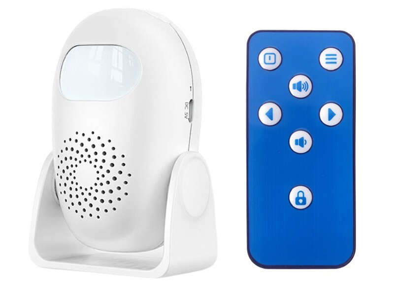 Desktop Wall Mounting Motion Sensor 125dB Alarm Chime Alert Remote Control