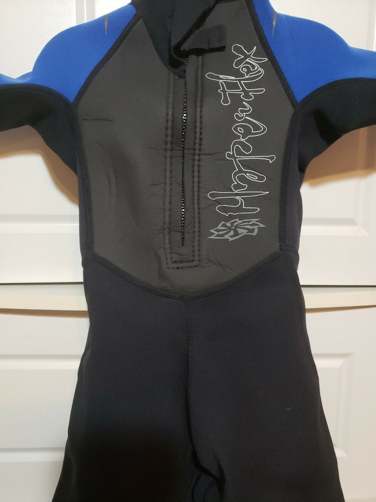 Hyperflex Wetsuit Shorty Youth Size 2 Black Blue Access Back Zip